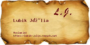 Lubik Júlia névjegykártya