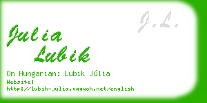 julia lubik business card